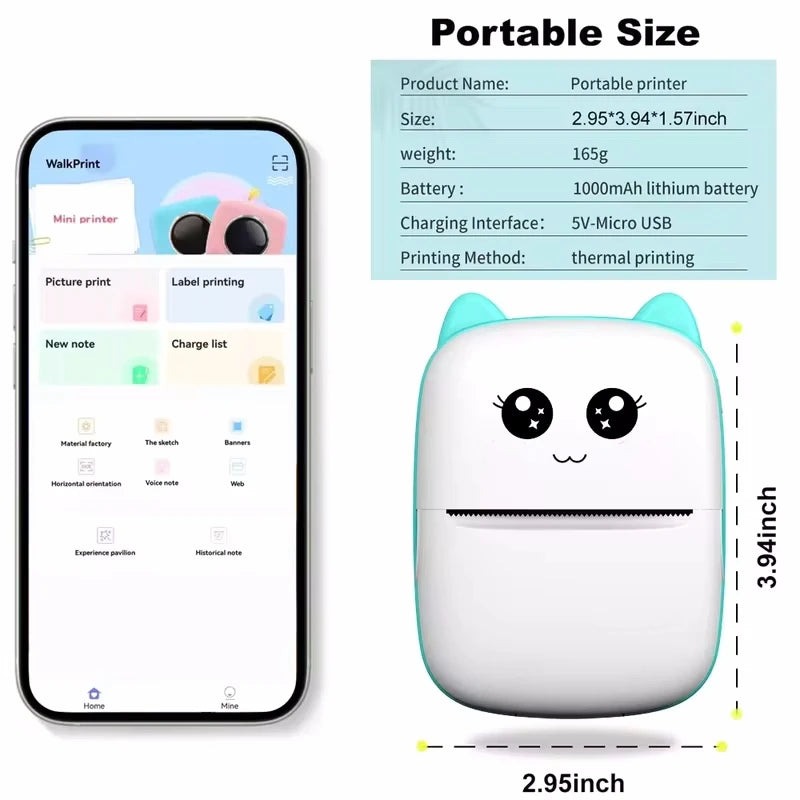 Kawaii Mini Pocket Printer