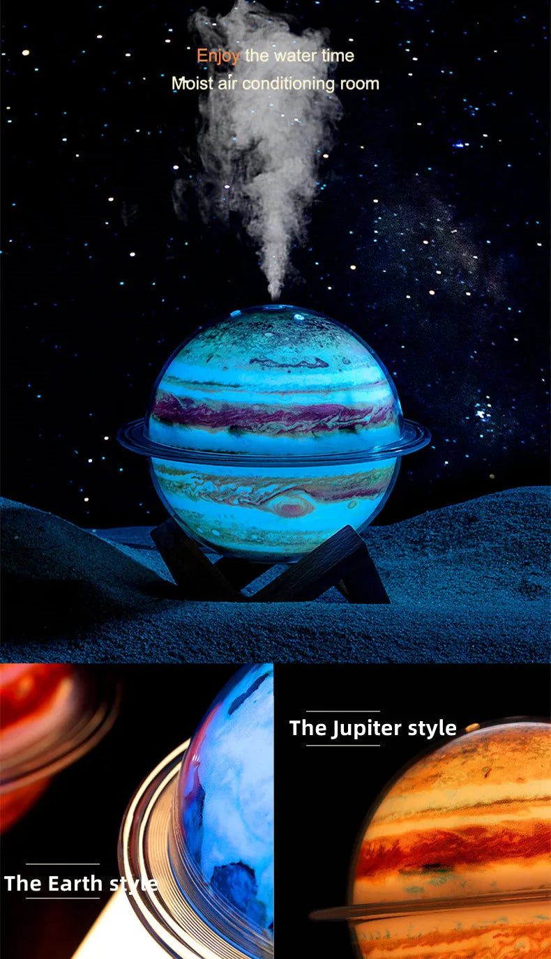 OrbitBreeze™ Planet Humidifier – Mist & Mood Light