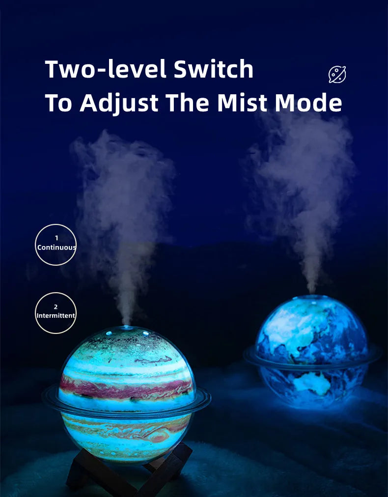 OrbitBreeze™ Planet Humidifier – Mist & Mood Light