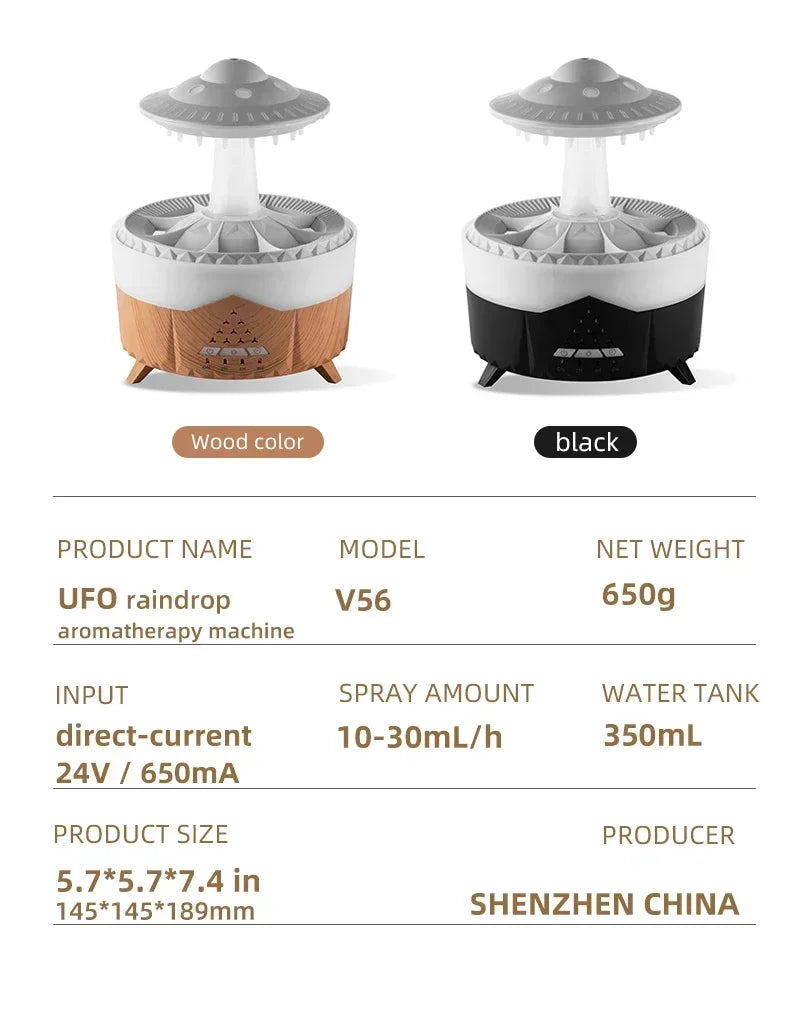 StormCloud™ Aroma & Light Humidifier – RainDrop Edition
