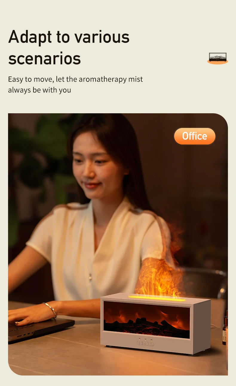 Vissko™ Fireplace Vibes – Chill Out Humidifier with LED Light & Remote