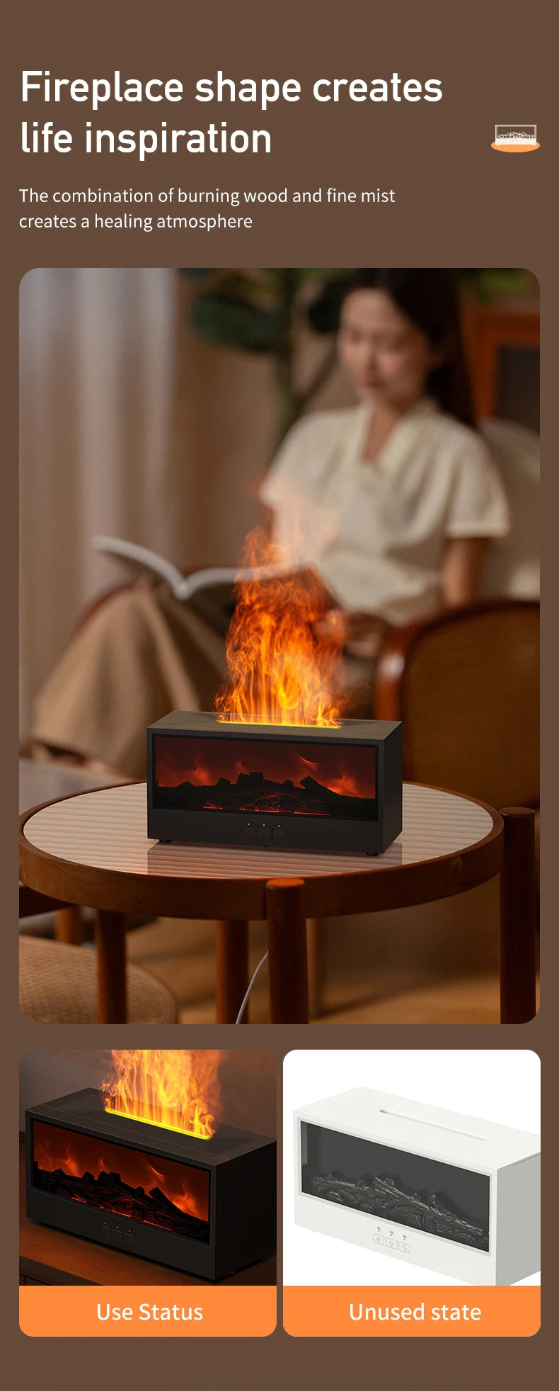 Vissko™ Fireplace Vibes – Chill Out Humidifier with LED Light & Remote